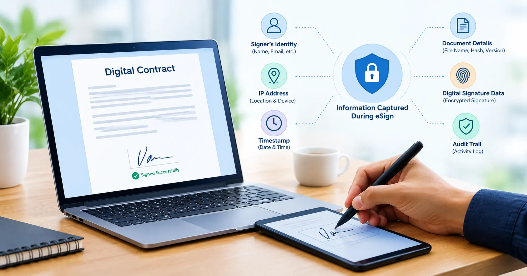 Lock icon for secure online digital signature